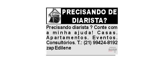 PRECISANDO DE DIARISTA