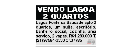 VENDO 2 QUARTOS LAGOA