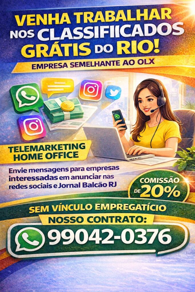 VENHA TRABALHAR NOS CLASSIFICADOS DO RIO