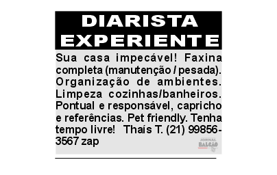 DIARISTA EXPERIENTE site