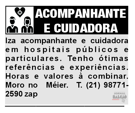 ACOMPANHANTE E CUIDADORA EM HOSPITAIS SITE