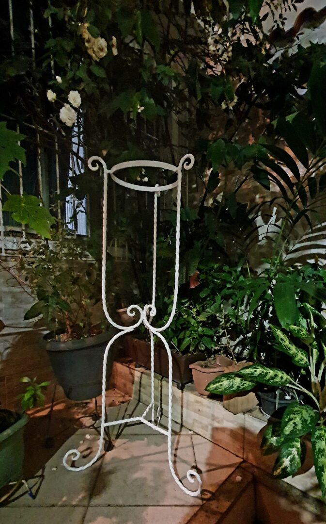 Suporte para plantas, de metal, branco