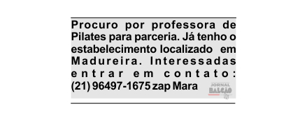 Procuro por professora de Pilates para parceria