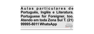 Aulas particulares de Português, Inglês e Literatura