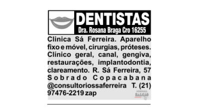 Dentistas Dra. Rosana Braga – Clínica sá Ferreira