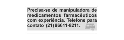 Precisa-se de manipuladora de medicamentos farmacêuticos