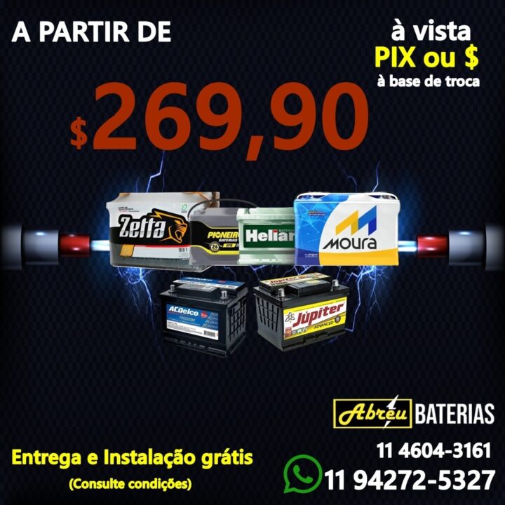 Promoção Baterias a partir R$ 269,90 SP