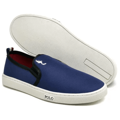 Tênis Slip On Casual Masculino Polo Blu