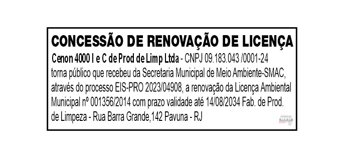 Concessão de renovação de licença