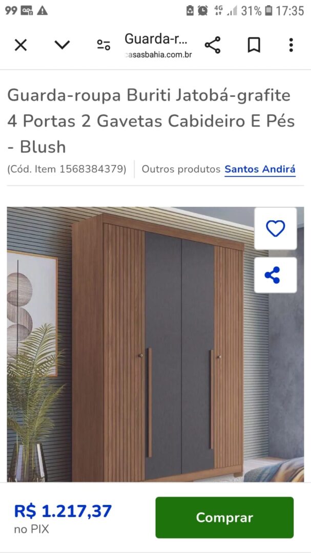 Guarda roupa 4 portas